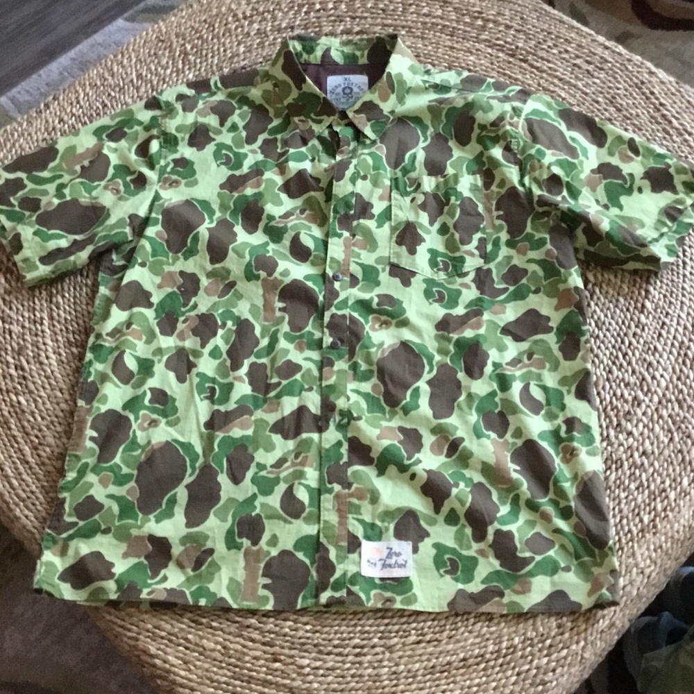 Zero Foxtrot size XL Green Camo Short-Sleeve Shirt